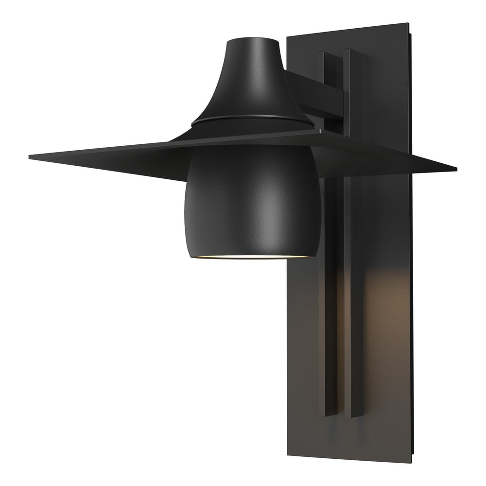 Hubbardton Forge - One Light Outdoor Wall Sconce - Hood - Coastal Black- Union Lighting Luminaires Decor