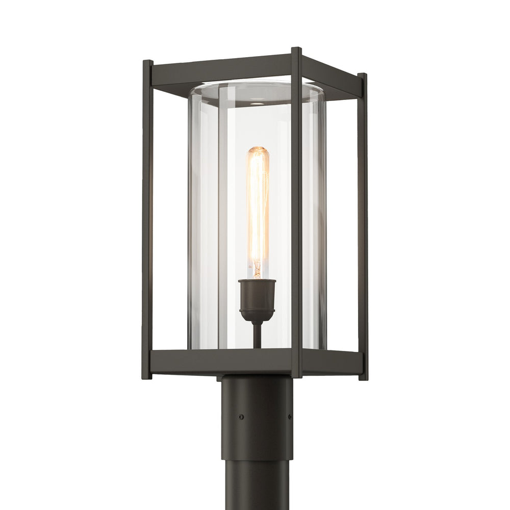 Hubbardton Forge - One Light Outdoor Post Mount - Cela - Coastal Dark Smoke- Union Lighting Luminaires Decor