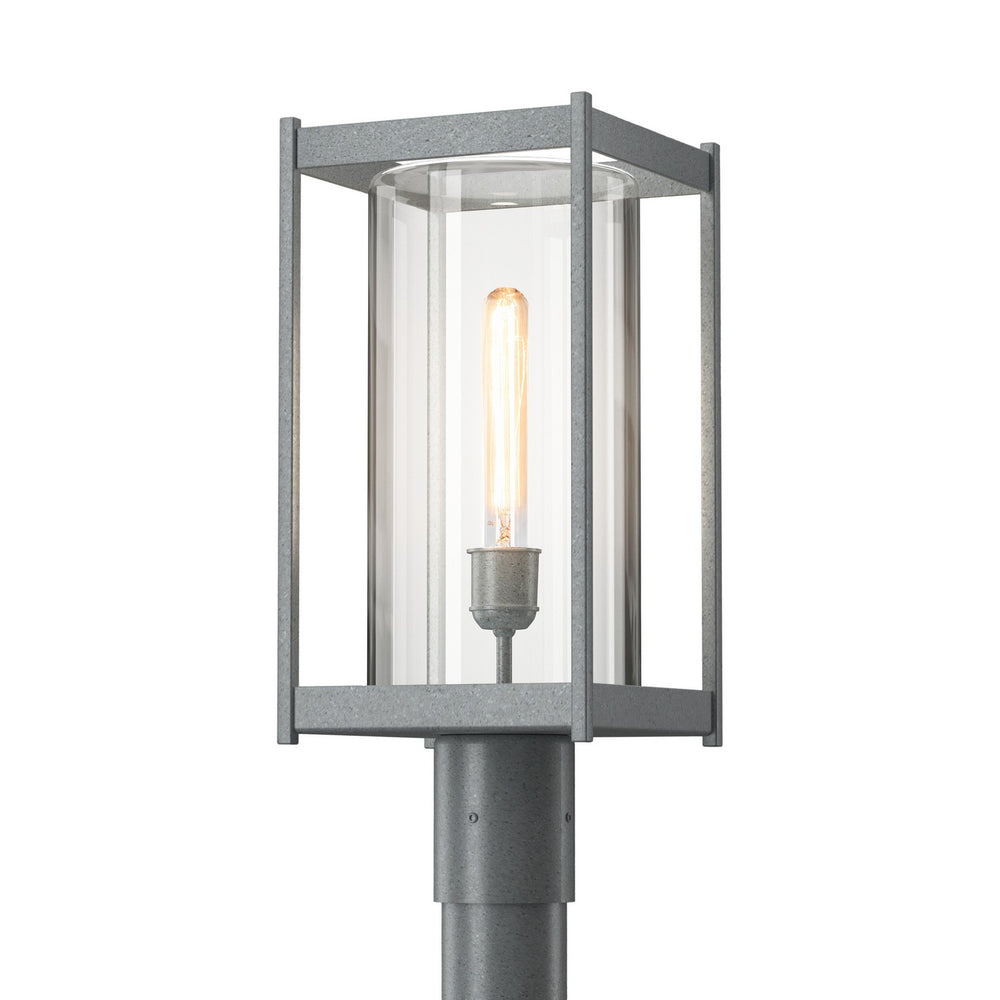 Hubbardton Forge - One Light Outdoor Post Mount - Cela - Coastal Burnished Steel- Union Lighting Luminaires Decor