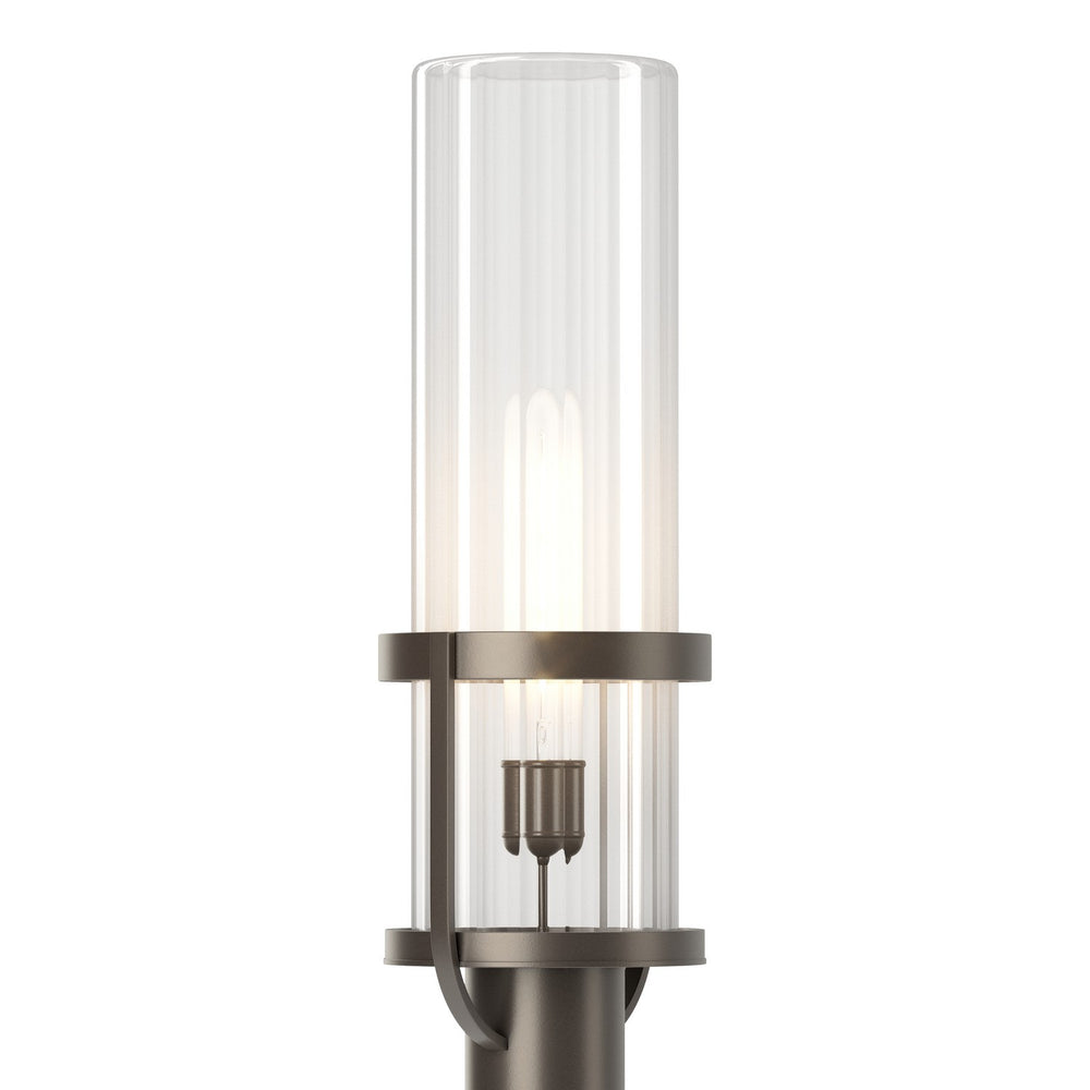 Hubbardton Forge - One Light Outdoor Post Mount - Alcove - Coastal Dark Smoke- Union Lighting Luminaires Decor