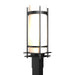 Hubbardton Forge - One Light Outdoor Post Mount - Banded - Coastal Black- Union Lighting Luminaires Decor
