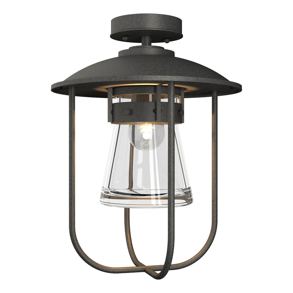 Hubbardton Forge - One Light Outdoor Semi-Flush Mount - Erlenmeyer - Coastal Natural Iron- Union Lighting Luminaires Decor