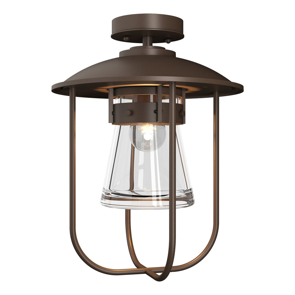 Hubbardton Forge - One Light Outdoor Semi-Flush Mount - Erlenmeyer - Coastal Bronze- Union Lighting Luminaires Decor