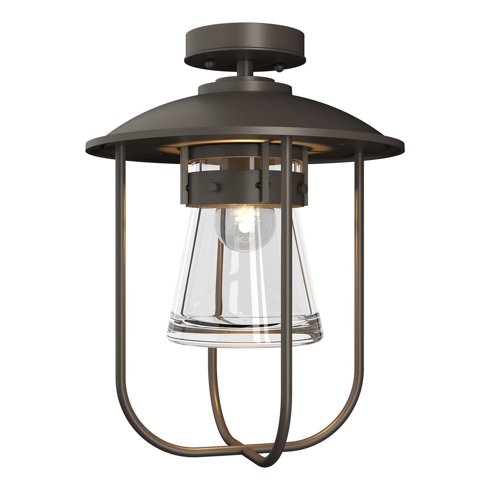 Hubbardton Forge - One Light Outdoor Semi-Flush Mount - Erlenmeyer - Coastal Dark Smoke- Union Lighting Luminaires Decor