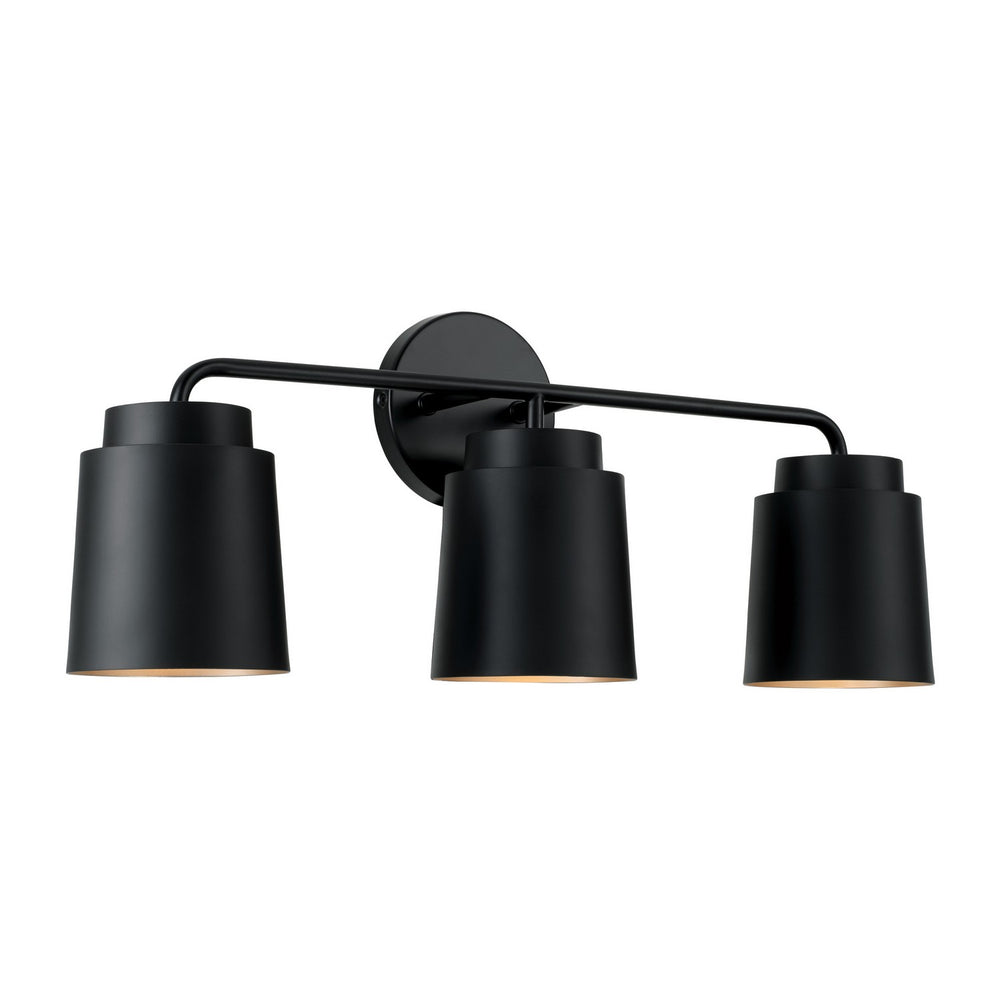 Capital Lighting - Three Light Vanity - Pratt - Matte Black- Union Lighting Luminaires Decor