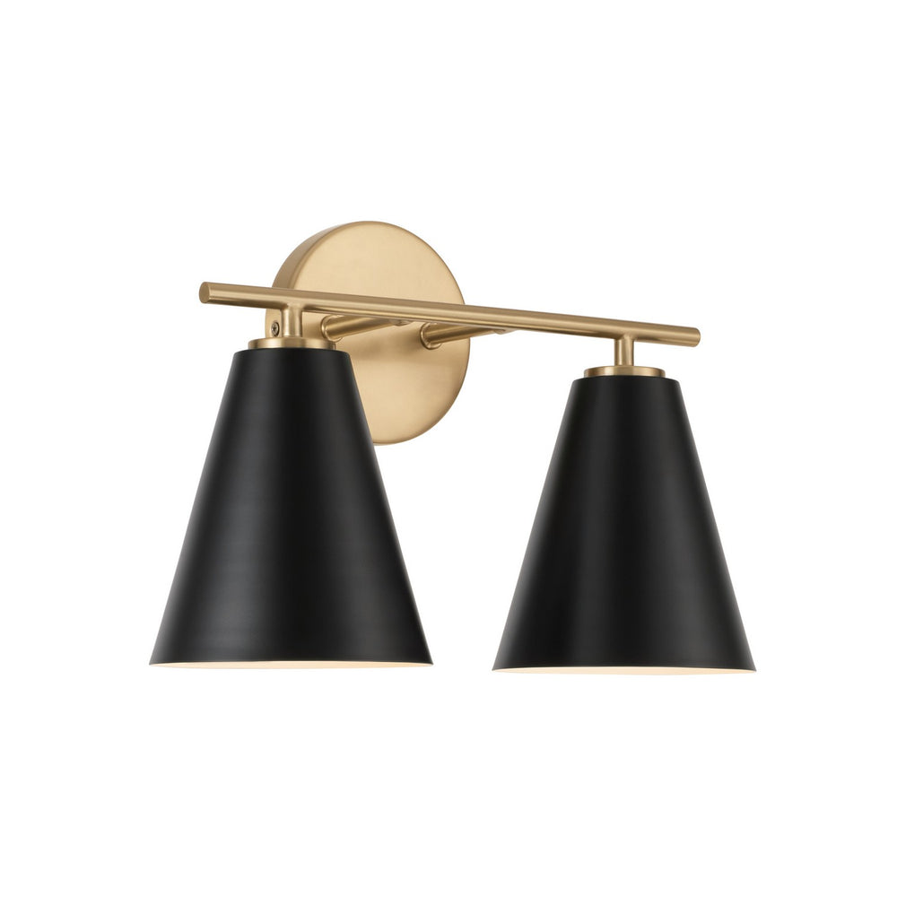 Capital Lighting - Two Light Vanity - Charlie - Matte Brass and Black- Union Lighting Luminaires Decor