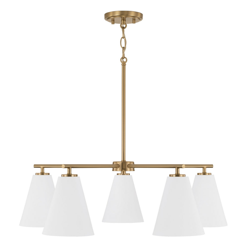 Capital Lighting - Five Light Chandelier - Charlie - Matte Brass and White- Union Lighting Luminaires Decor