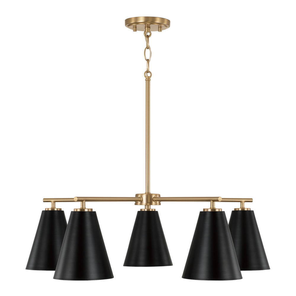 Capital Lighting - Five Light Chandelier - Charlie - Matte Brass and Black- Union Lighting Luminaires Decor