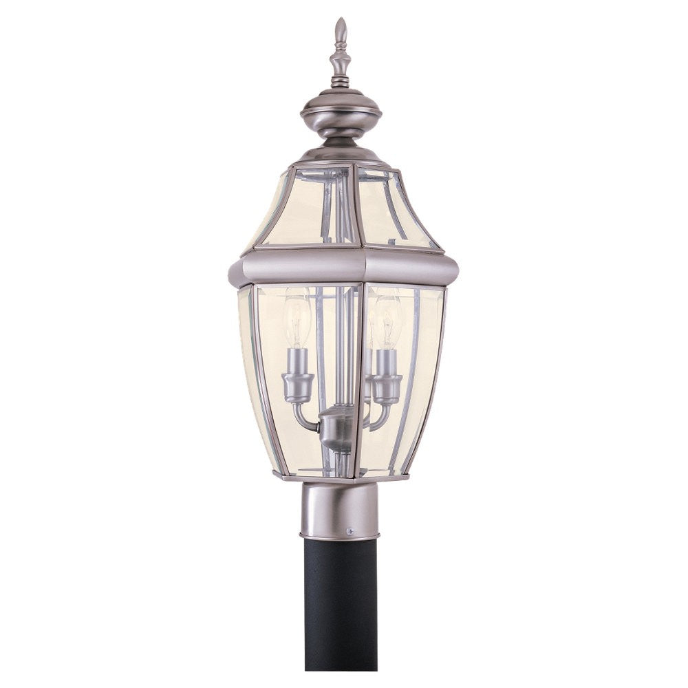 Generation Lighting Canada - Two Light Outdoor Post Lantern - Lancaster - Antique Brushed Nickel- Union Lighting Luminaires Decor
