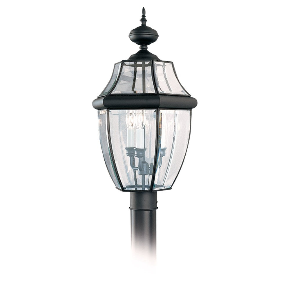 Generation Lighting Canada - Three Light Outdoor Post Lantern - Lancaster - Black- Union Lighting Luminaires Decor