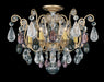 Schonbek - Six Light Semi-Flush Mount - Renaissance Rock Crystal - Heirloom Gold- Union Lighting Luminaires Decor