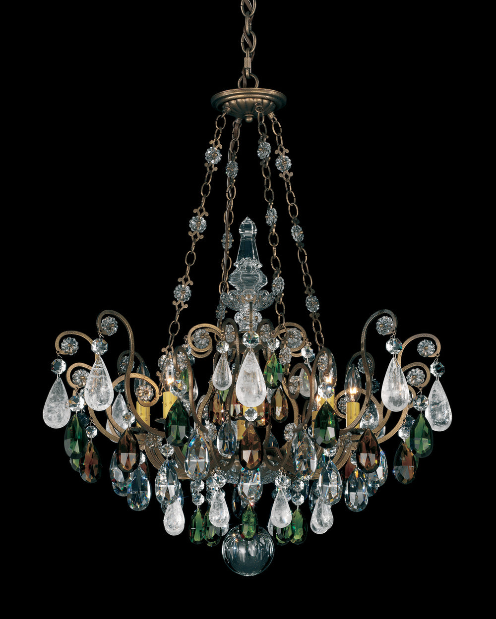 Schonbek - Eight Light Pendant - Renaissance Rock Crystal - Etruscan Gold- Union Lighting Luminaires Decor