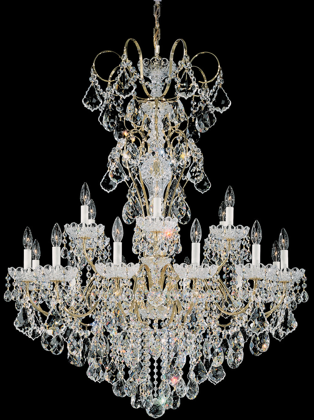 Schonbek - 18 Light Chandelier - New Orleans - Heirloom Gold- Union Lighting Luminaires Decor