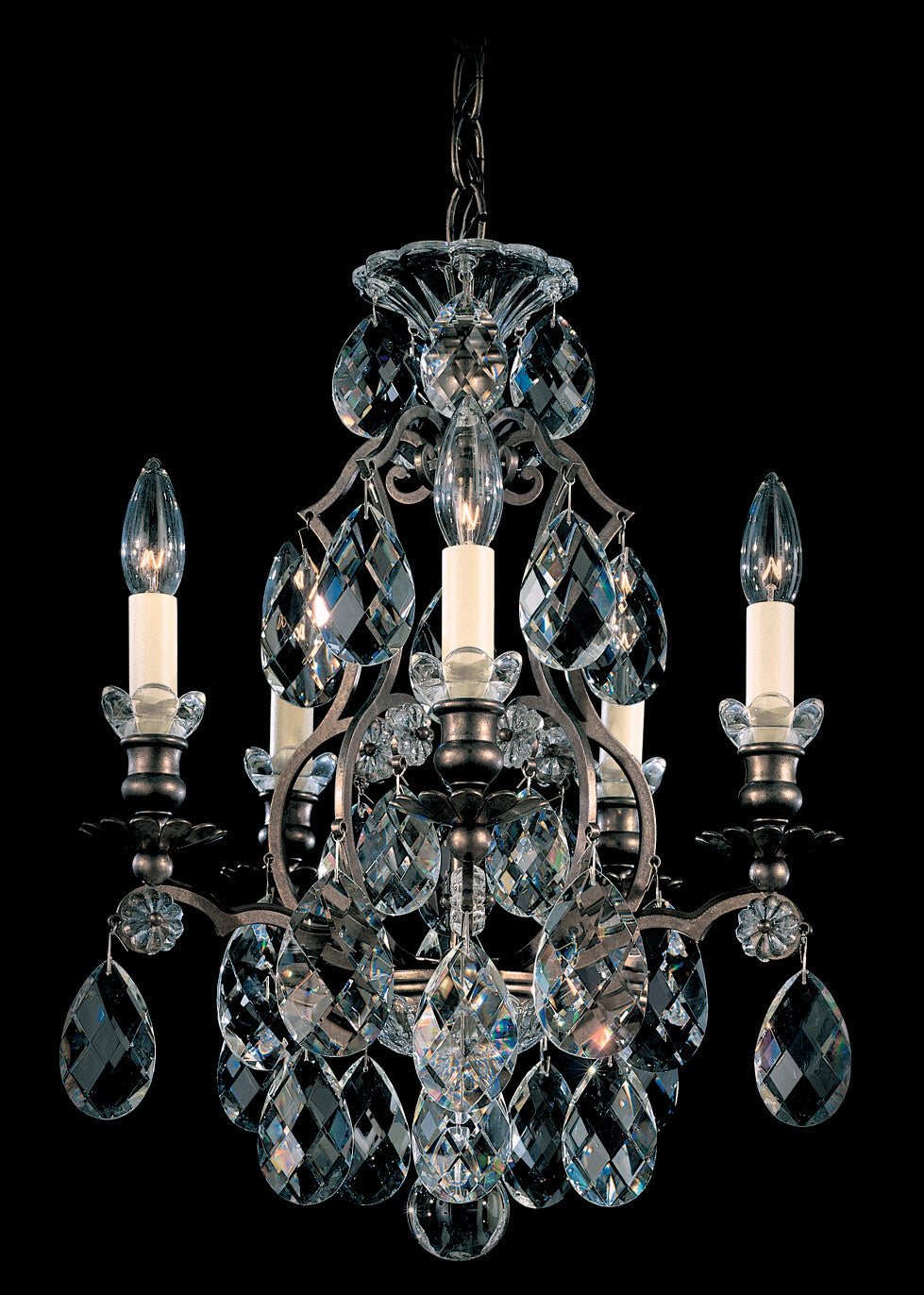 Schonbek - Five Light Chandelier - Renaissance - Antique Silver- Union Lighting Luminaires Decor
