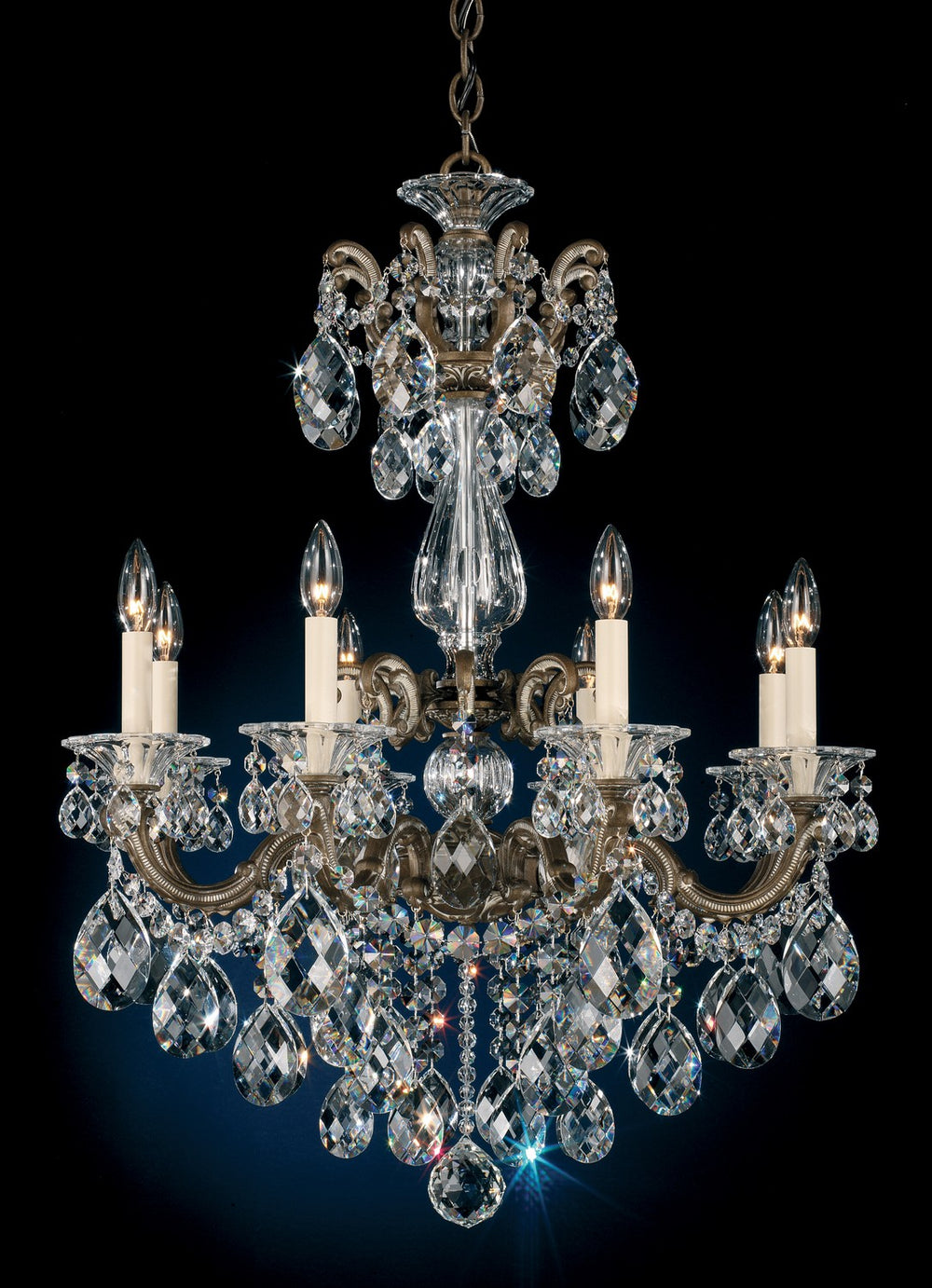 Schonbek - Eight Light Chandelier - La Scala - French Gold- Union Lighting Luminaires Decor