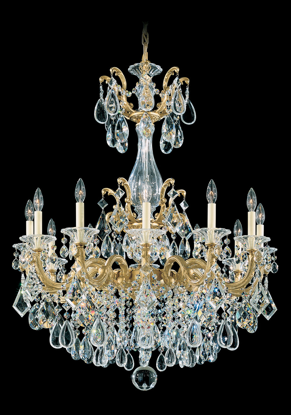 Schonbek - 12 Light Chandelier - La Scala - French Gold- Union Lighting Luminaires Decor