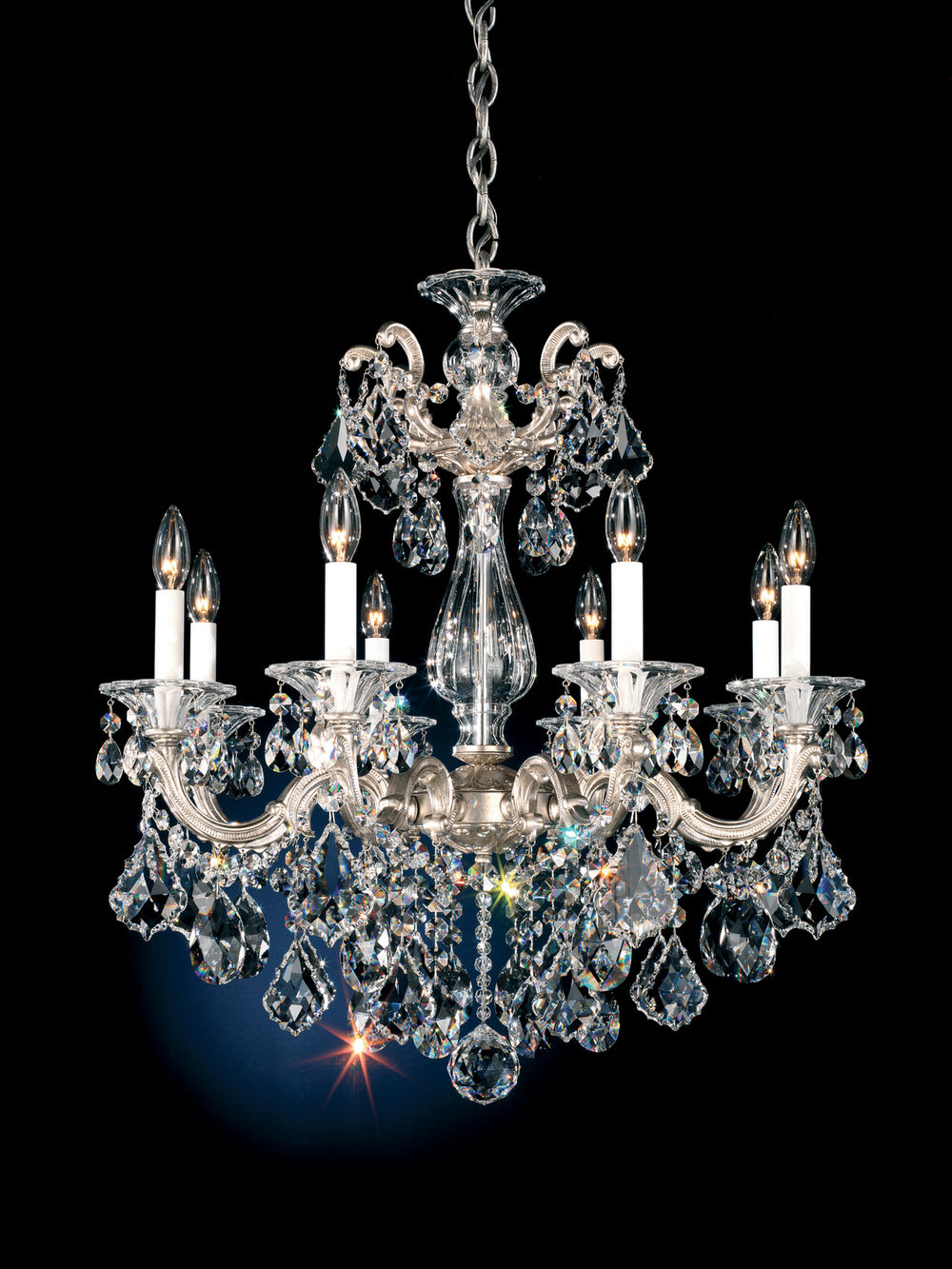 Schonbek - Eight Light Chandelier - La Scala - Heirloom Gold- Union Lighting Luminaires Decor
