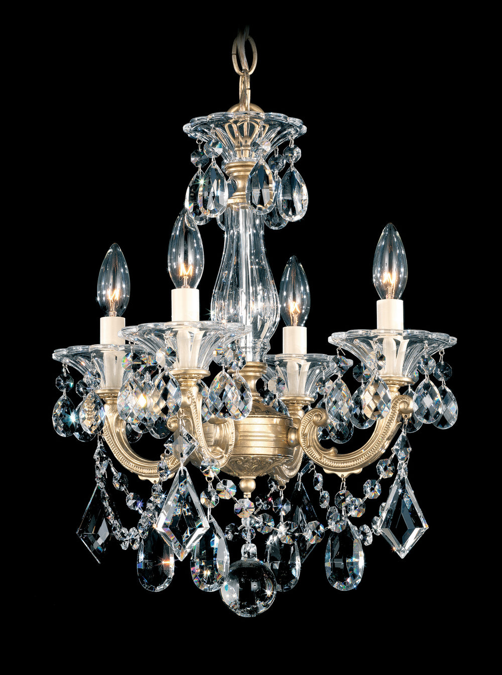 Schonbek - Four Light Chandelier - La Scala - Antique Silver- Union Lighting Luminaires Decor