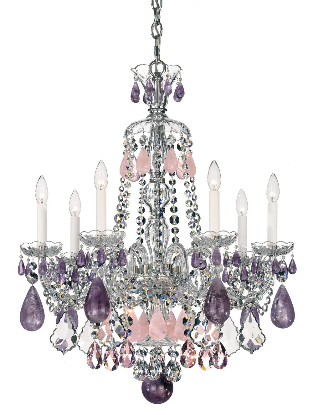 Schonbek - Seven Light Chandelier - Hamilton Rock Crystal - Jet Black- Union Lighting Luminaires Decor