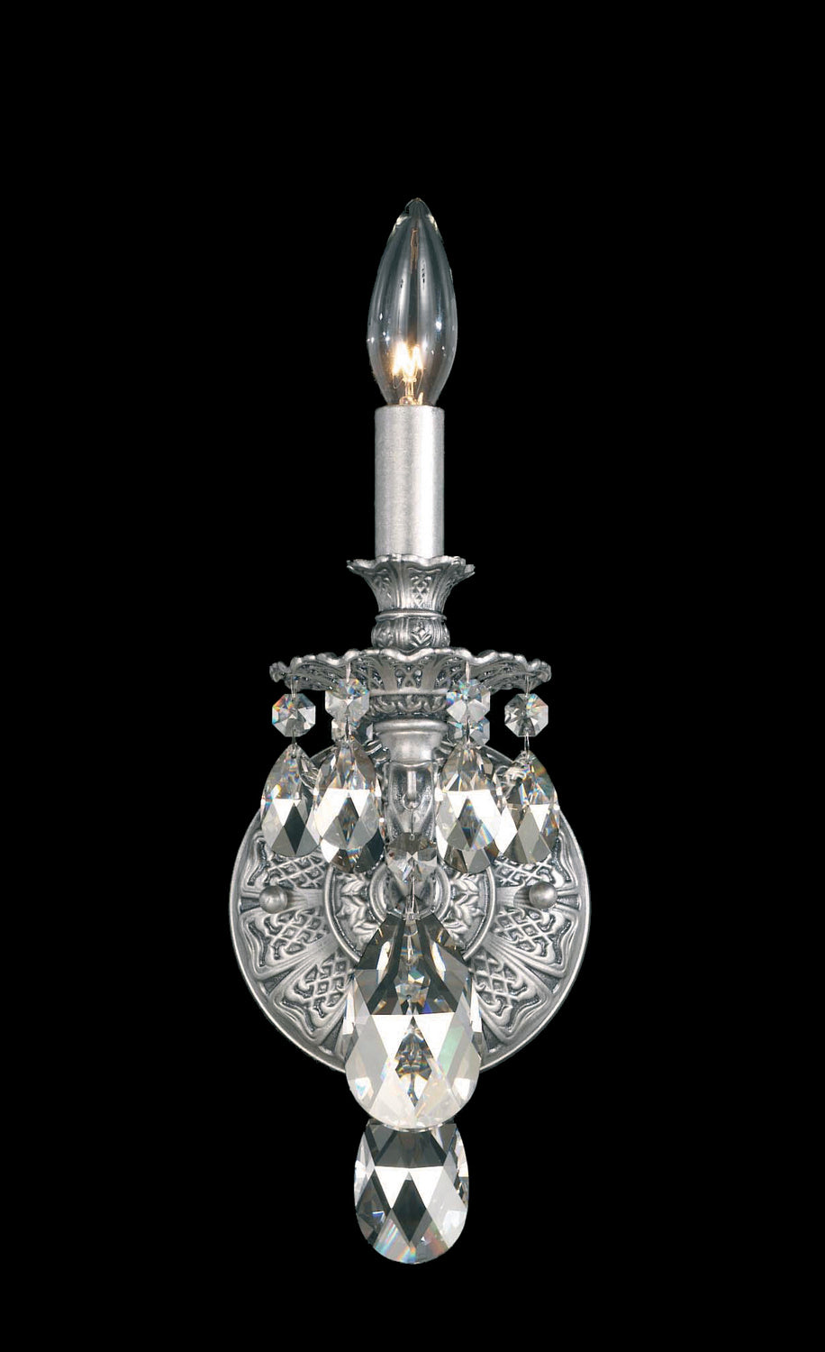 Schonbek - One Light Wall Sconce - Milano - Antique Silver- Union Lighting Luminaires Decor