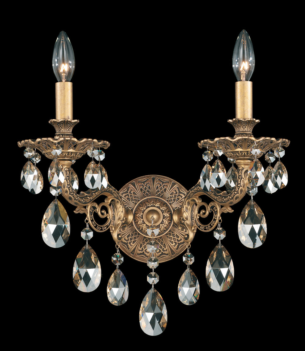 Schonbek - Two Light Wall Sconce - Milano - Florentine Bronze- Union Lighting Luminaires Decor