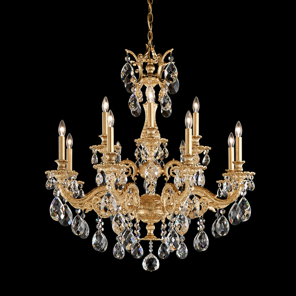 Schonbek - 12 Light Chandelier - Milano - Florentine Bronze- Union Lighting Luminaires Decor