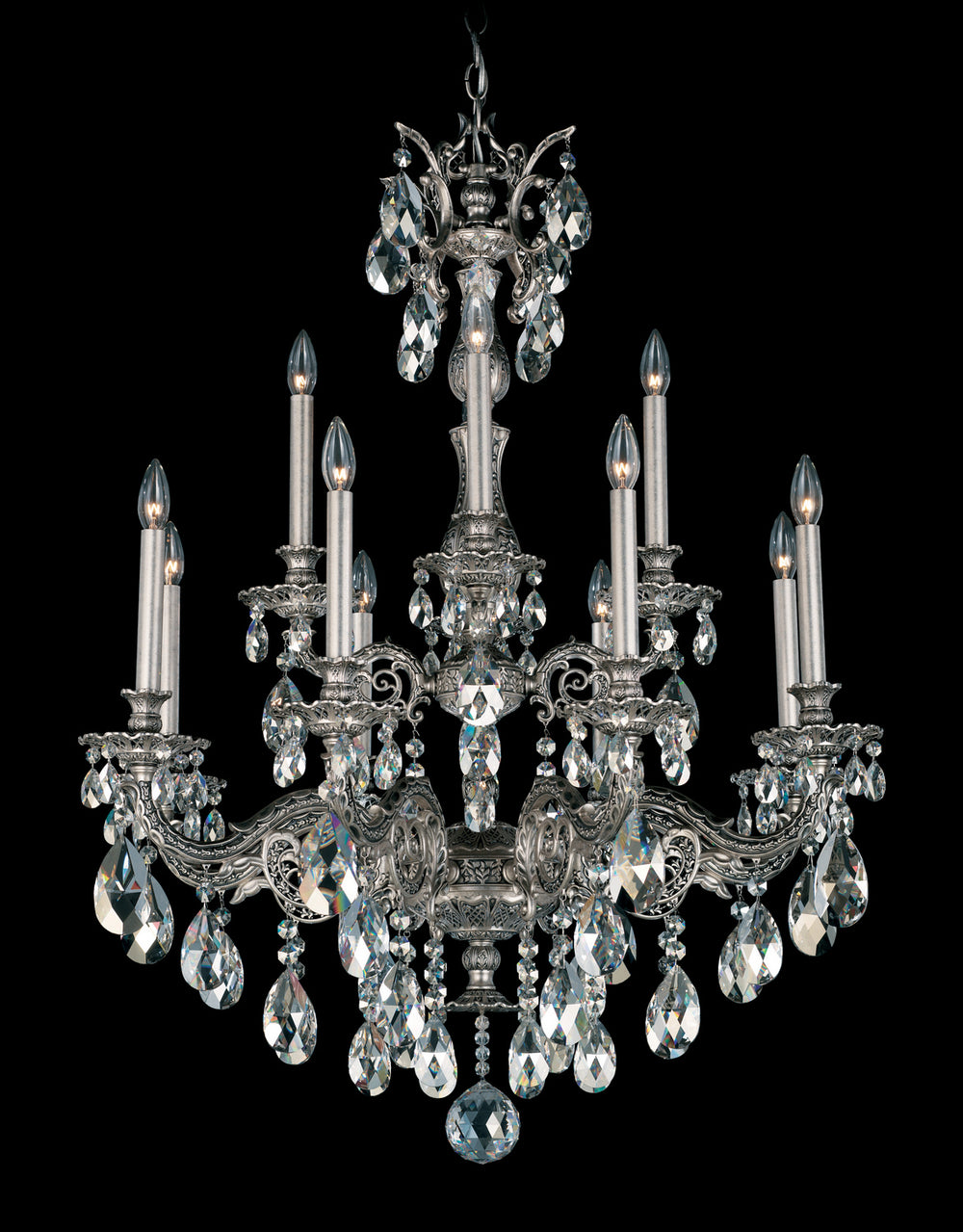 Schonbek - 12 Light Chandelier - Milano - French Gold- Union Lighting Luminaires Decor