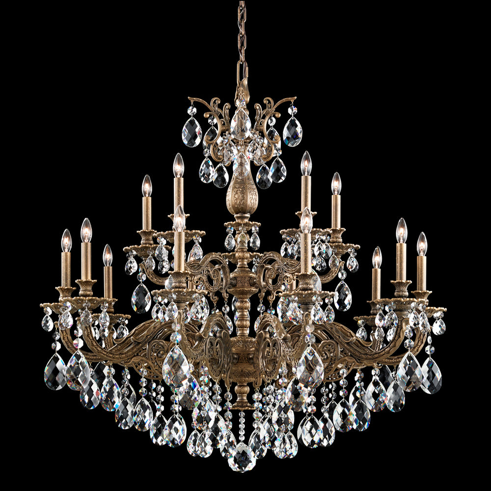 Schonbek - 15 Light Chandelier - Milano - Heirloom Gold- Union Lighting Luminaires Decor
