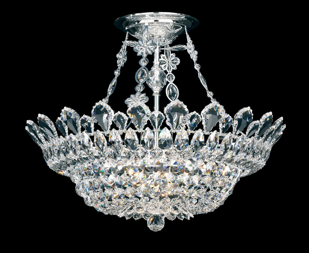 Schonbek - Ten Light Semi-Flush Mount - Trilliane - Polished Stainless Steel- Union Lighting Luminaires Decor