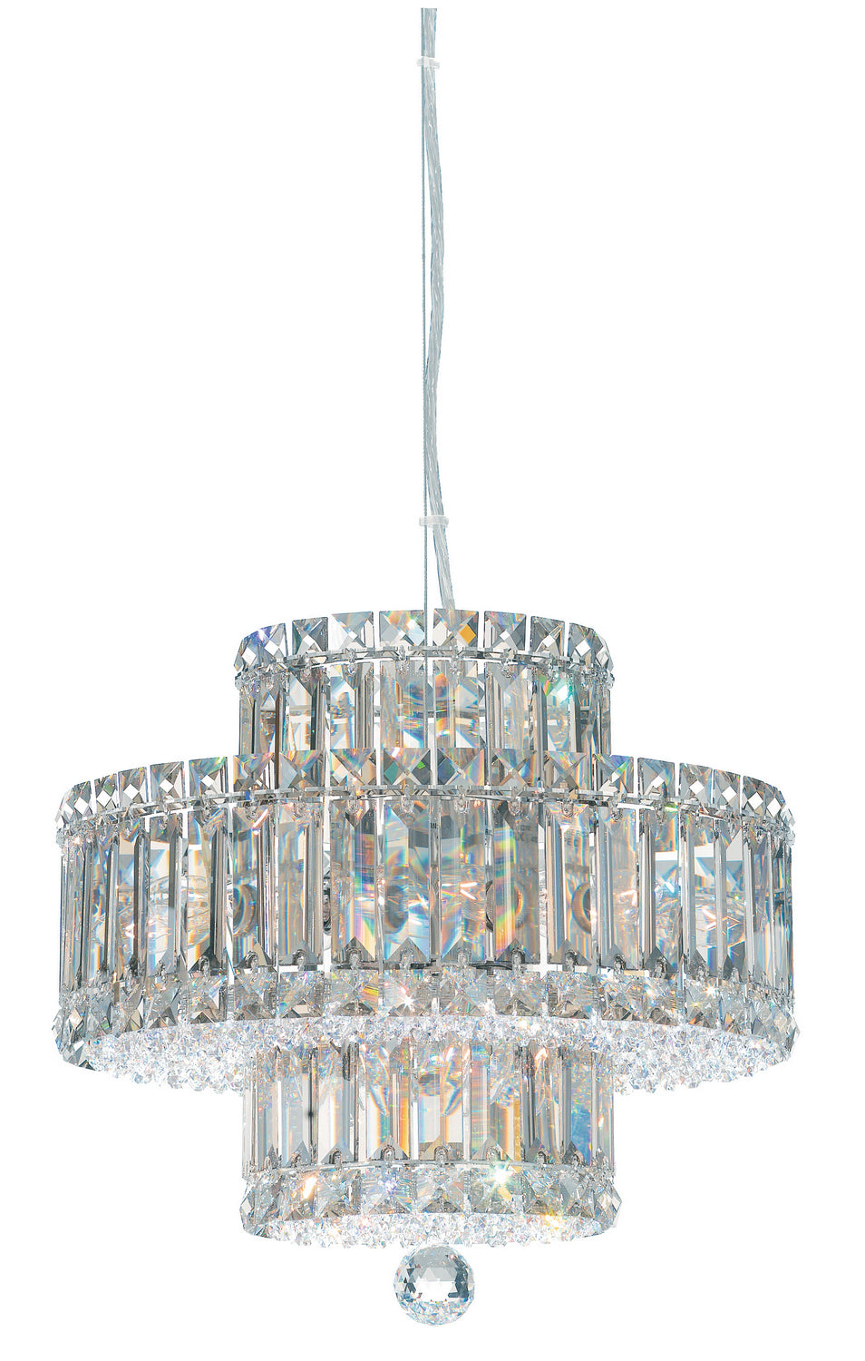 Schonbek - Nine Light Pendant - Plaza - Polished Stainless Steel- Union Lighting Luminaires Decor
