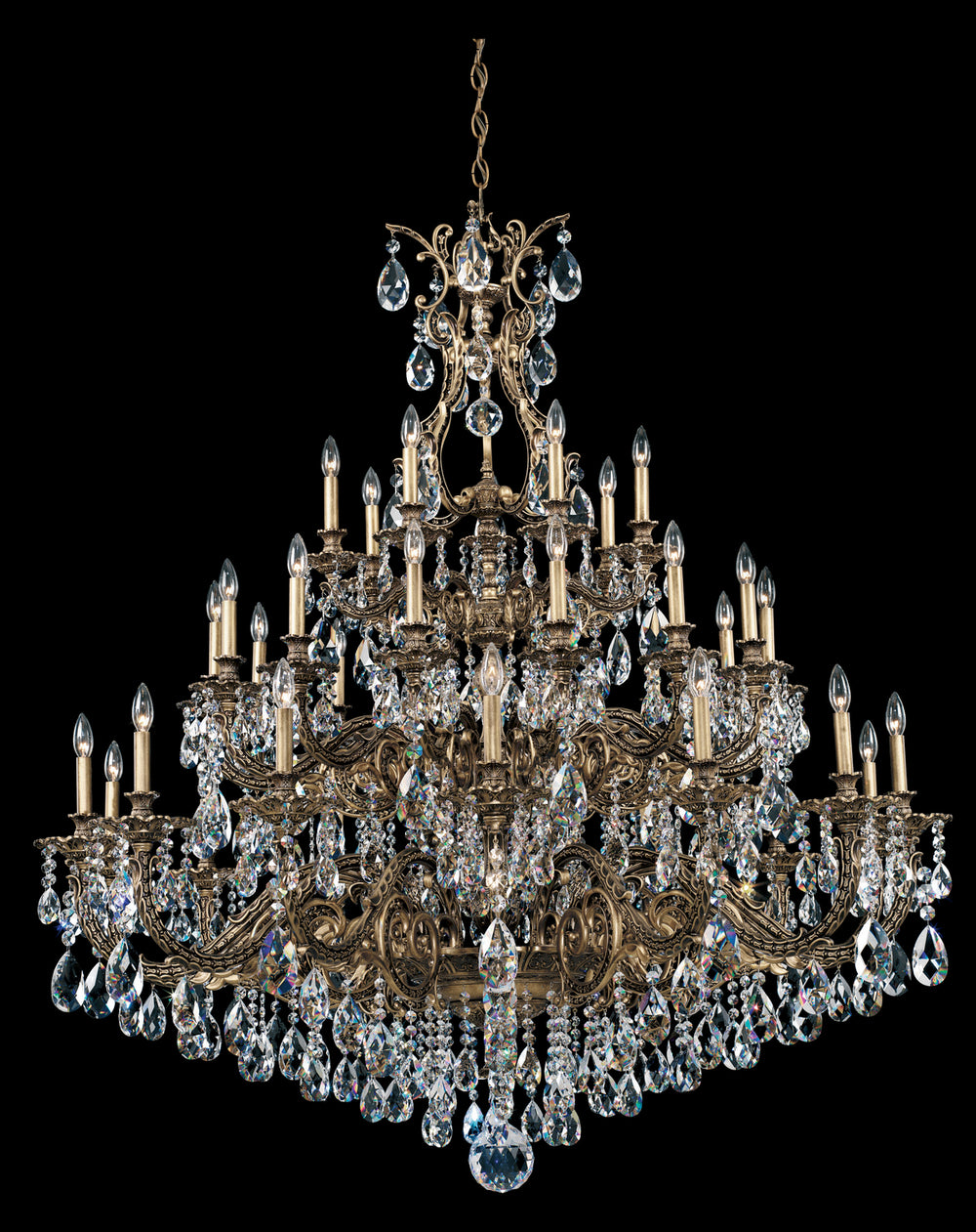 Schonbek - 35 Light Chandelier - Sophia - Florentine Bronze- Union Lighting Luminaires Decor