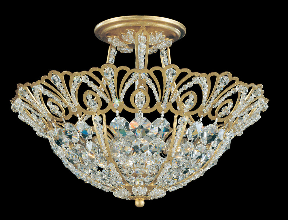 Schonbek - Five Light Semi-Flush Mount - Rivendell - French Gold- Union Lighting Luminaires Decor