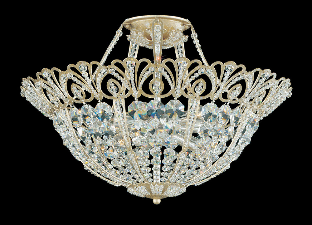Schonbek - Nine Light Semi-Flush Mount - Rivendell - Antique Silver- Union Lighting Luminaires Decor