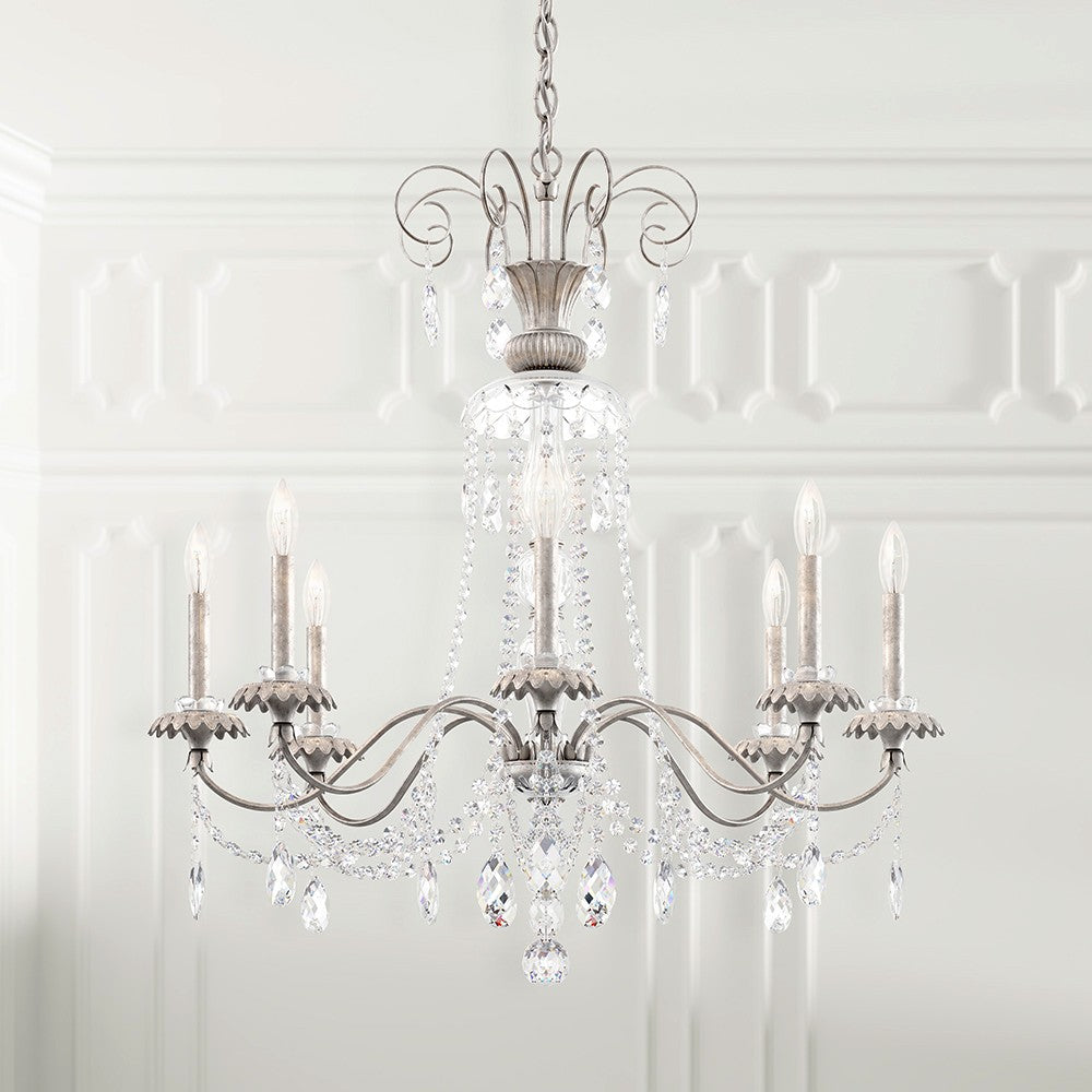 Schonbek - Eight Light Chandelier - Helenia - Black- Union Lighting Luminaires Decor