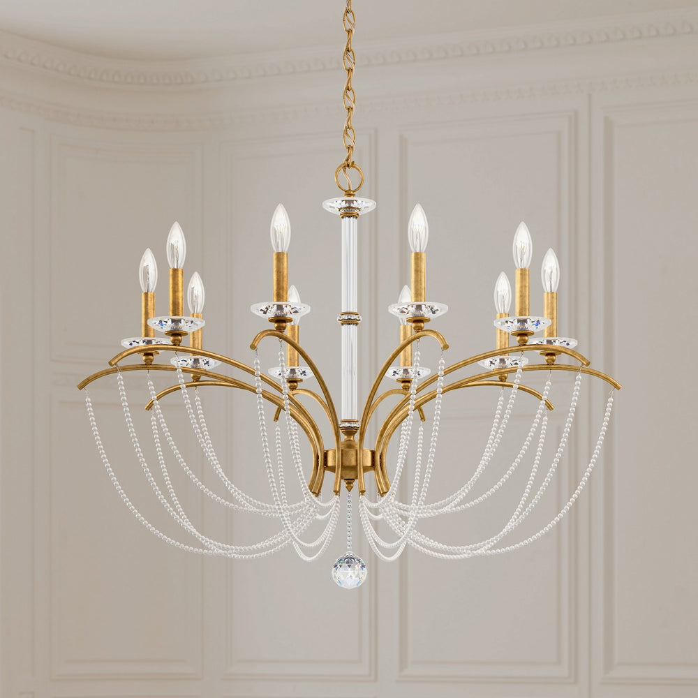 Schonbek - Ten Light Chandelier - Priscilla - Heirloom Silver- Union Lighting Luminaires Decor