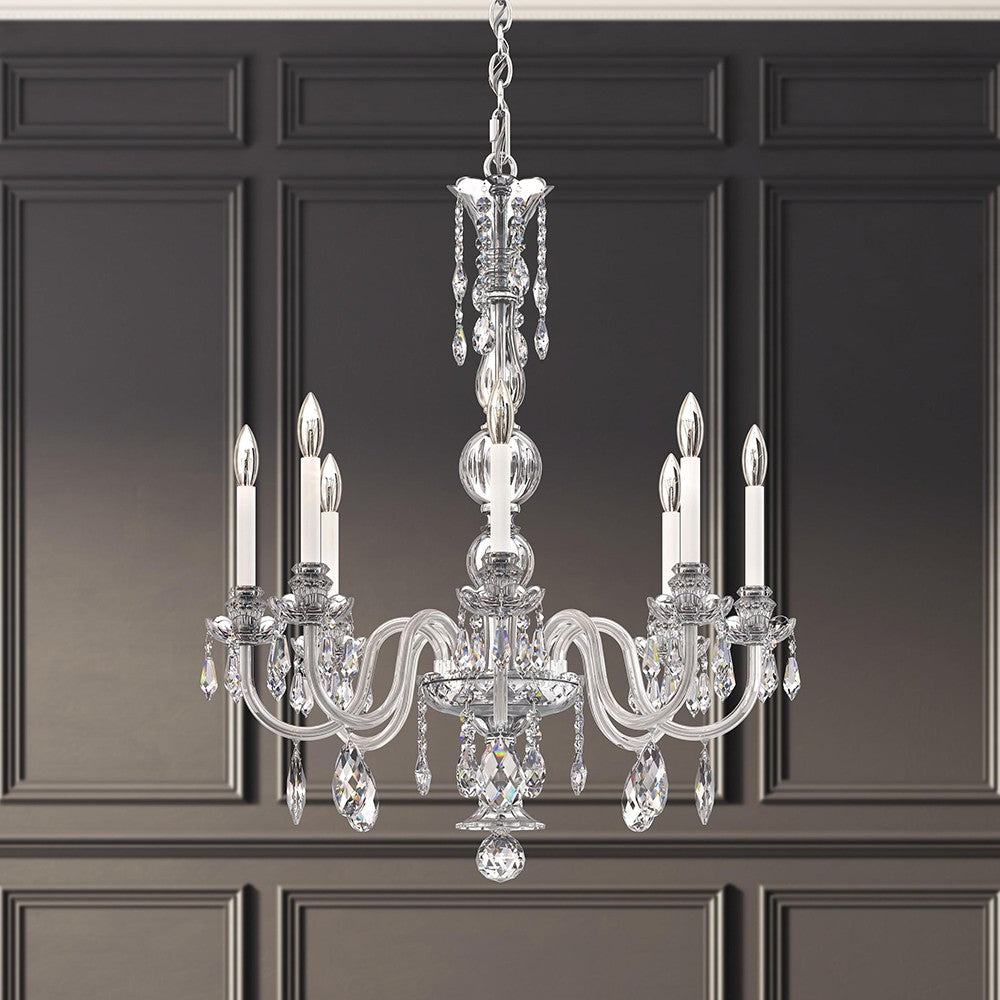Schonbek - Eight Light Chandelier - Hamilton Nouveau - Polished Silver- Union Lighting Luminaires Decor