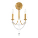 Schonbek - Two Light Wall Sconce - Verdana - Antique Silver- Union Lighting Luminaires Decor