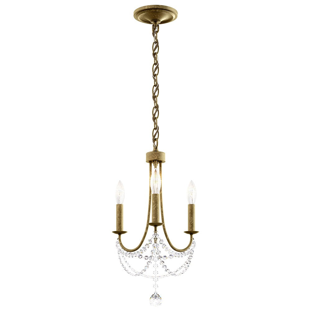 Schonbek - Three Light Chandelier - Verdana - Antique Silver- Union Lighting Luminaires Decor