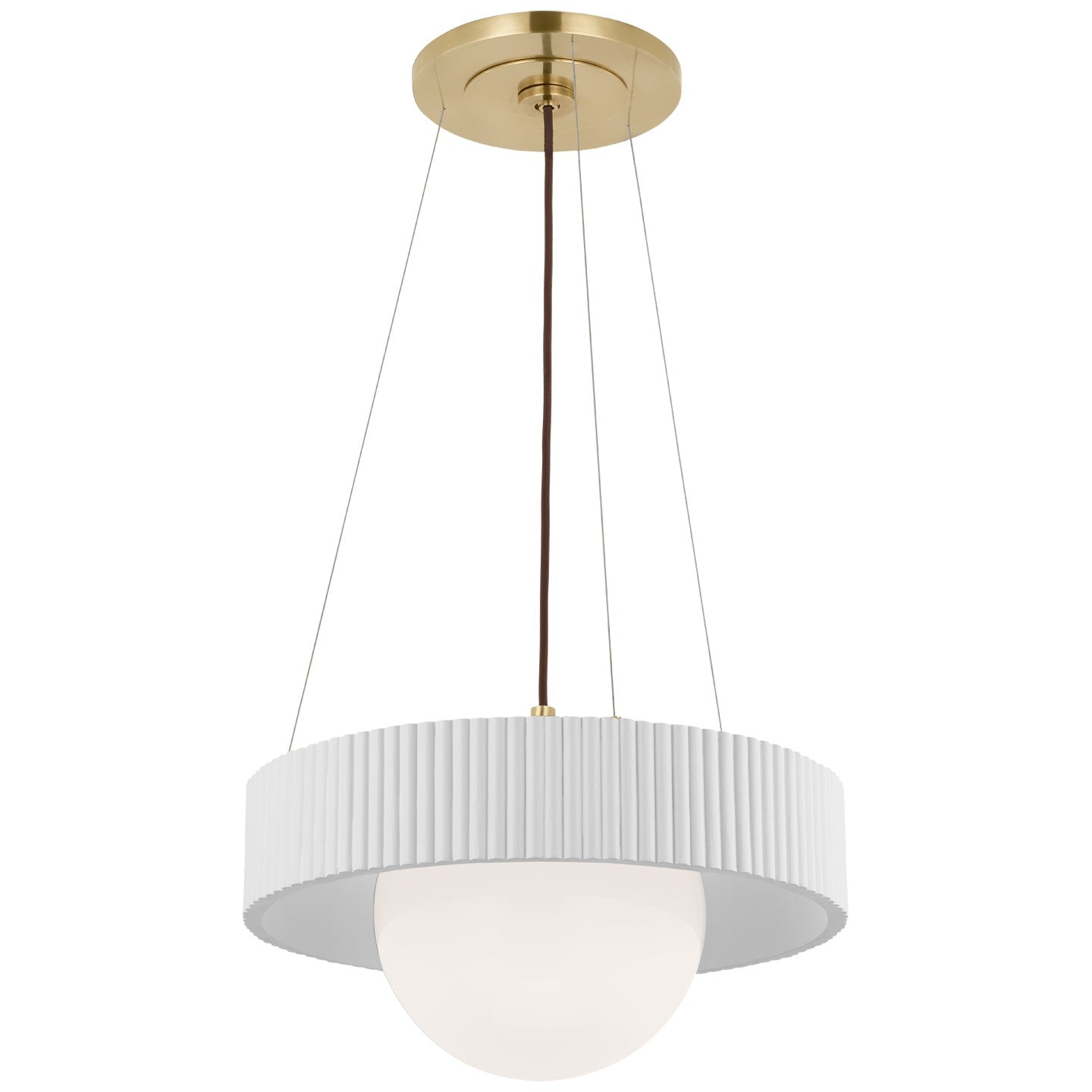 Visual Comfort Signature Canada - LED Chandelier - Arena - Hand-Rubbed Antique Brass and White Glass- Union Lighting Luminaires Decor