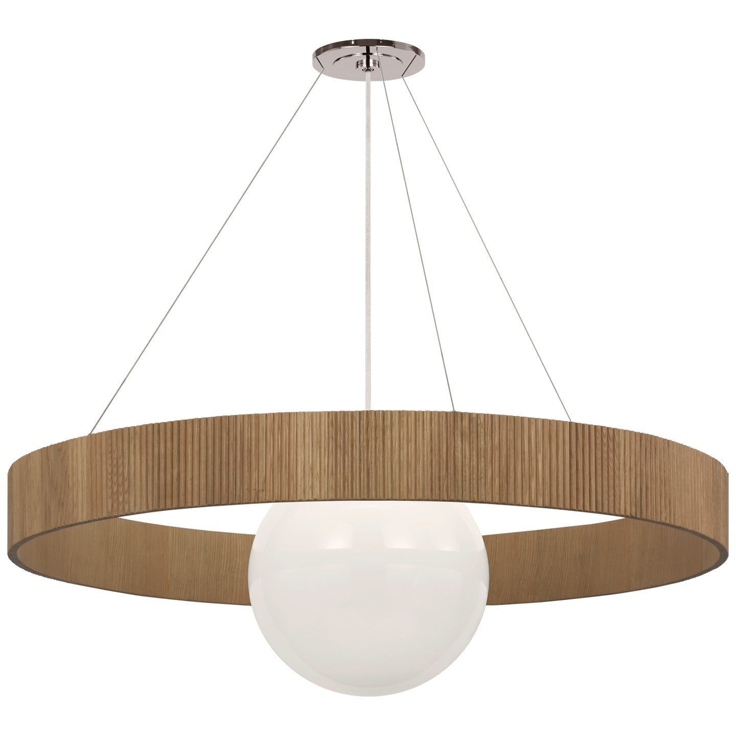 Visual Comfort Signature Canada - LED Chandelier - Arena - Polished Nickel and White Glass- Union Lighting Luminaires Decor