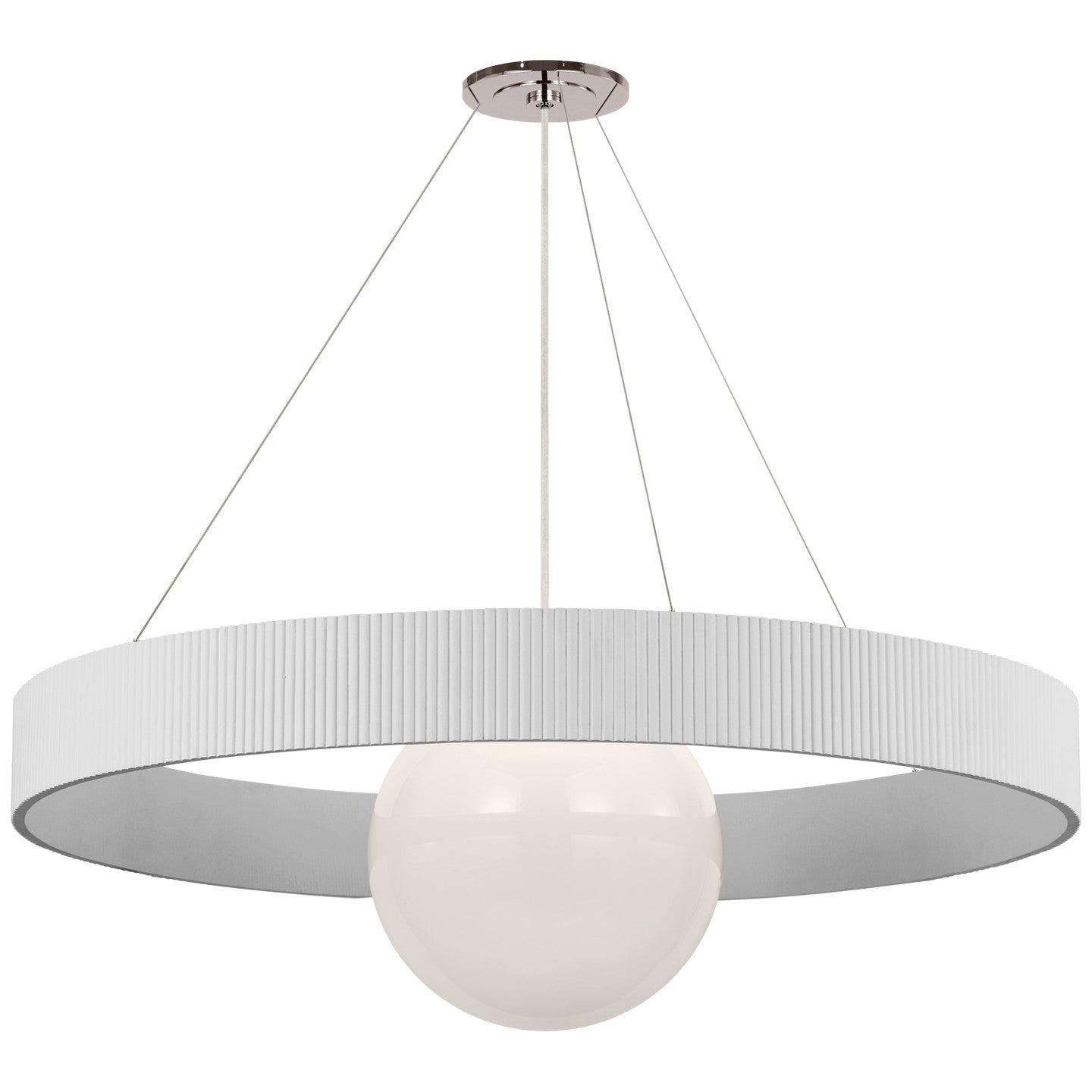 Visual Comfort Signature Canada - LED Chandelier - Arena - Polished Nickel and White Glass- Union Lighting Luminaires Decor
