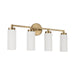 Capital Lighting - Four Light Vanity - Alyssa - Aged Brass- Union Lighting Luminaires Decor