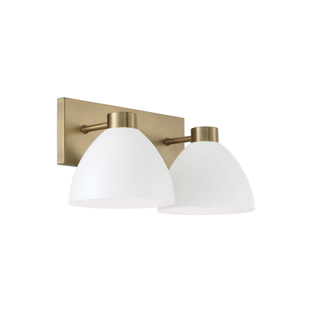 Capital Lighting - Two Light Vanity - Ross - Aged Brass and White- Union Lighting Luminaires Decor