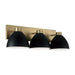 Capital Lighting - Three Light Vanity - Ross - Aged Brass and Black- Union Lighting Luminaires Decor