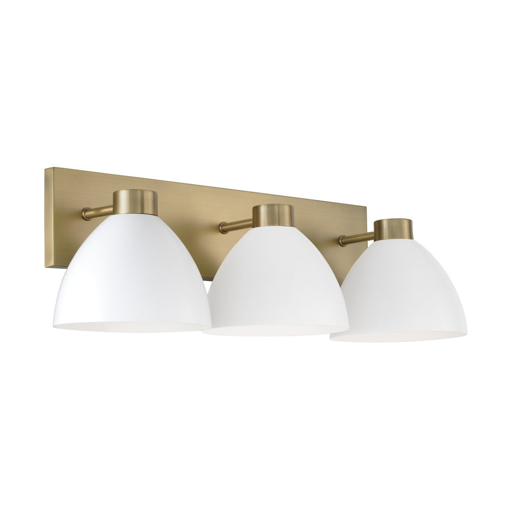 Capital Lighting - Three Light Vanity - Ross - Aged Brass and White- Union Lighting Luminaires Decor