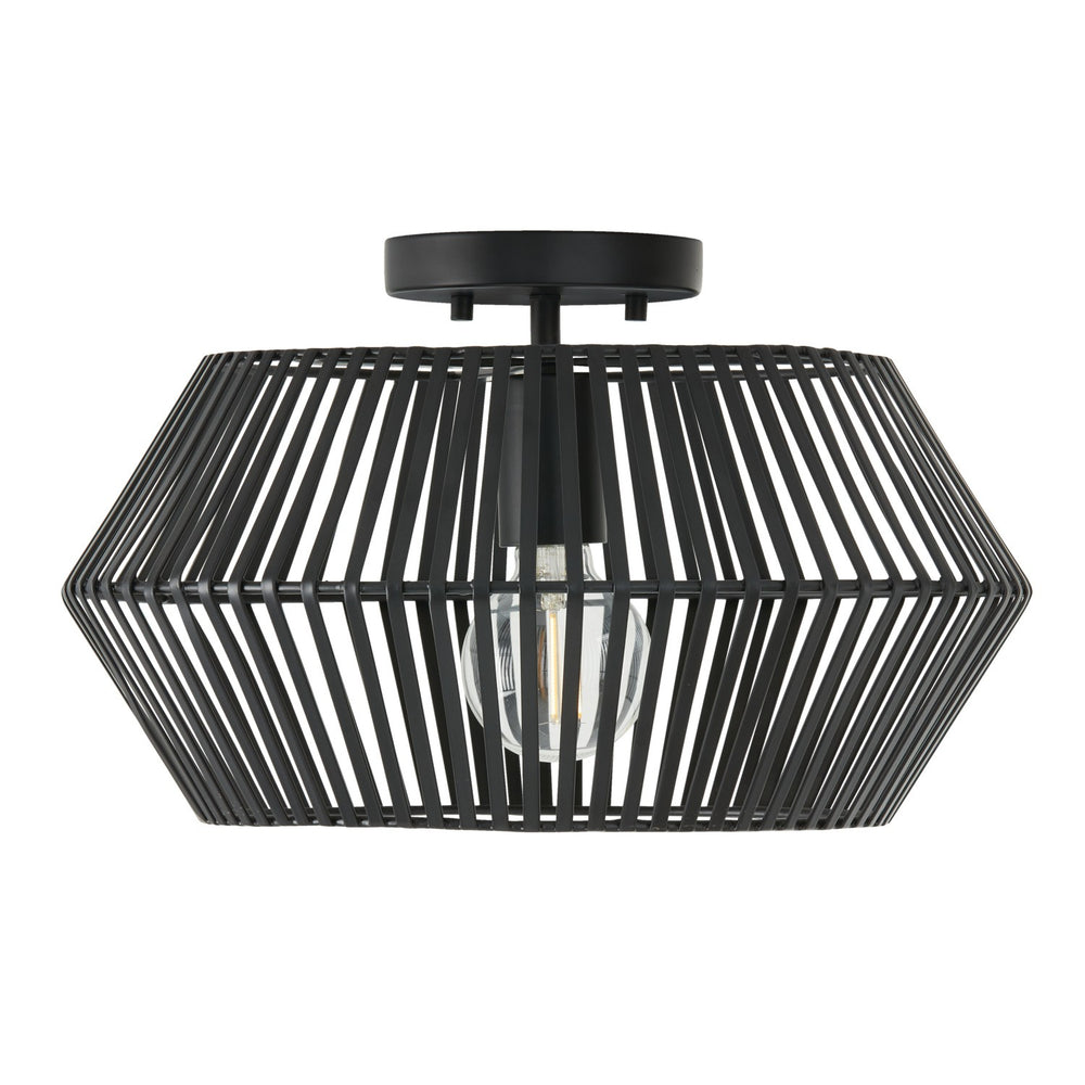 Capital Lighting - One Light Semi Flush Mount - Kaiya - Matte Black- Union Lighting Luminaires Decor