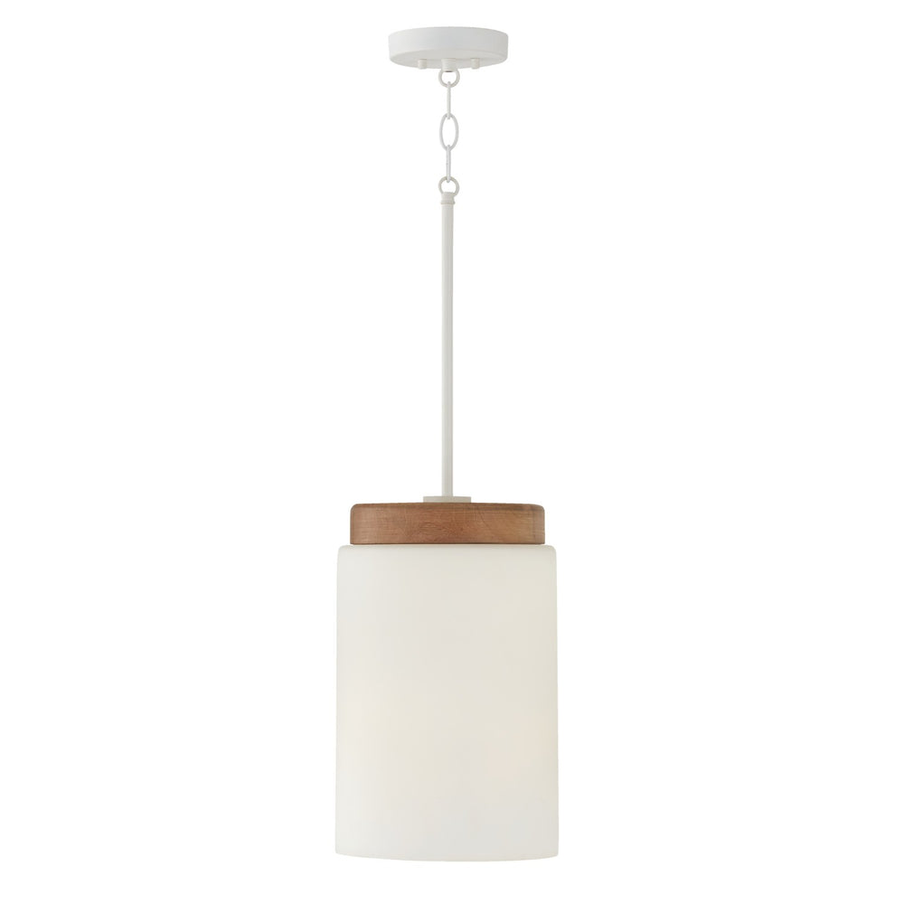 Capital Lighting - One Light Pendant - Liam - Light Wood and White- Union Lighting Luminaires Decor