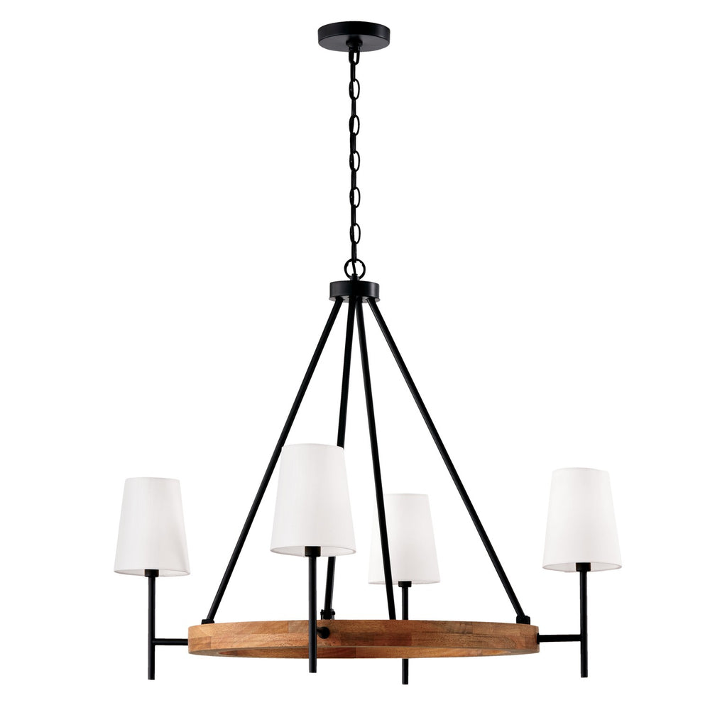 Capital Lighting - Four Light Chandelier - Jonah - Light Wood and Matte Black- Union Lighting Luminaires Decor