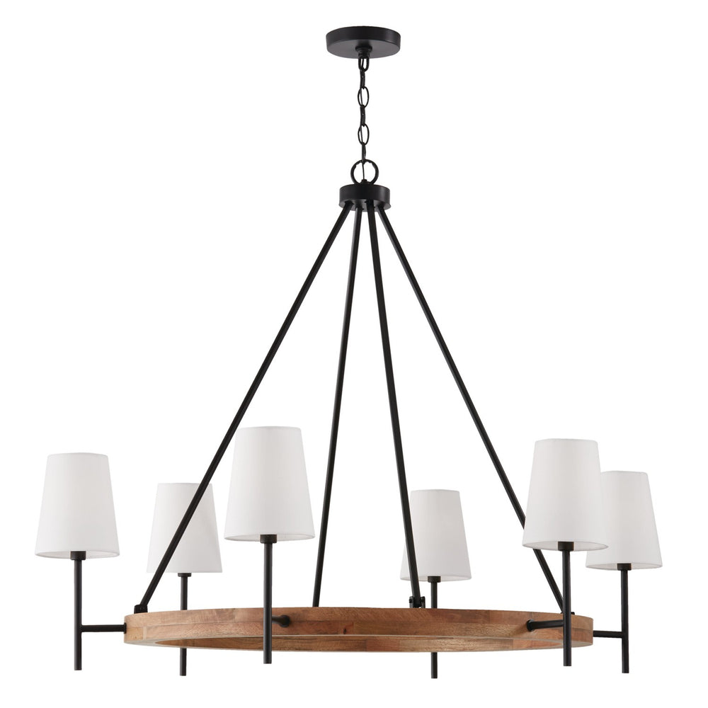 Capital Lighting - Six Light Chandelier - Jonah - Light Wood and Matte Black- Union Lighting Luminaires Decor