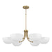 Capital Lighting - Six Light Chandelier - Reece - Aged Brass and White- Union Lighting Luminaires Decor